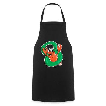 8 Years Old - 8th Birthday with Animal Motif - Cooking Apron - black - Front - AI Model Male 185 dark (185cm)