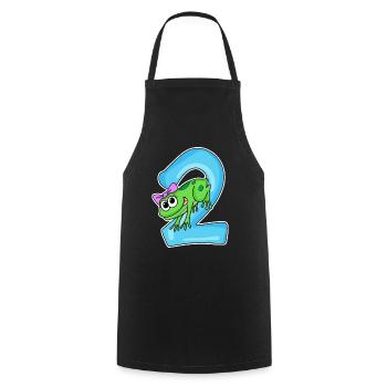 2 years old - 2nd birthday with animal motif - Cooking Apron - black - Front - AI Model Male 185 dark (185cm)