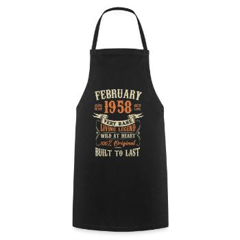 Februar 1958 Geburtstagsgeschenk - Kochschürze - Schwarz - Vorne - AI Model Male 185 dark (185cm)