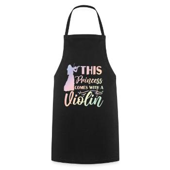 Violin Violinist Girl This - Cooking Apron - black - Front - AI Model Male 185 dark (185cm)