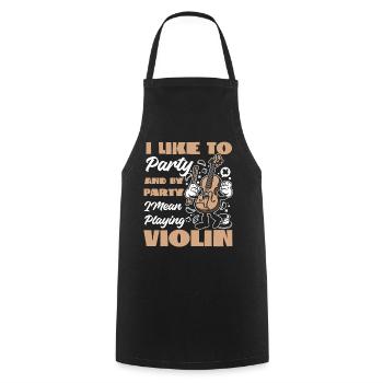 Violin Violinist I Like To Party - Kochschürze - Schwarz - Vorne - AI Model Male 185 dark (185cm)