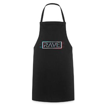 Techno Rave Festival Electro Music Raver - Cooking Apron - black - Front - AI Model Male 185 dark (185cm)