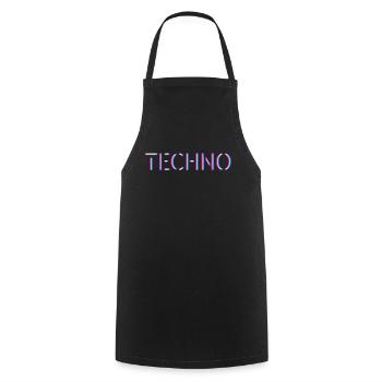 Techno Rave Festival Electro Music Raver - Cooking Apron - black - Front - AI Model Male 185 dark (185cm)