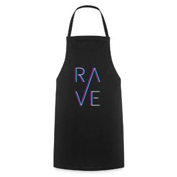 Techno Rave Festival Electro Music Raver - Tablier de cuisine - noir - Devant - AI Model Male 185 dark (185cm)