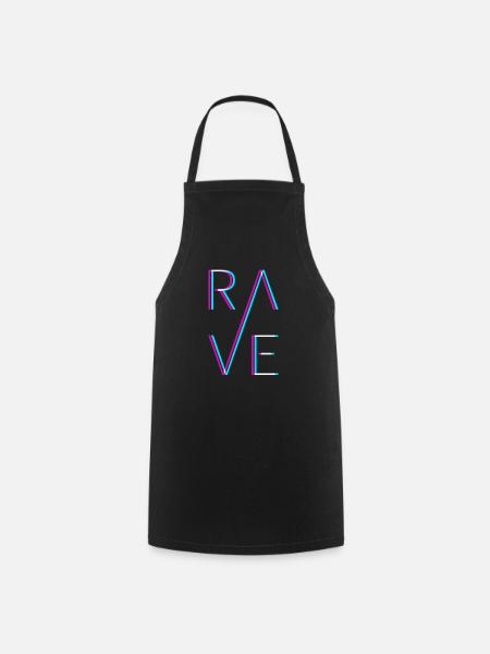 Techno Rave Festival Electro Musik Raver - Kochschürze - Schwarz