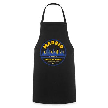 Madrid Skyline Emblem – Capital City of Spain - Cooking Apron - black - Front - AI Model Male 185 dark (185cm)