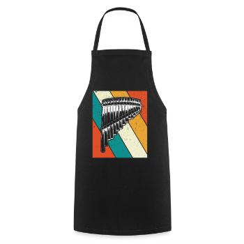 Panflute Panflute player Panflutist - Cooking Apron - black - Front - AI Model Male 185 dark (185cm)