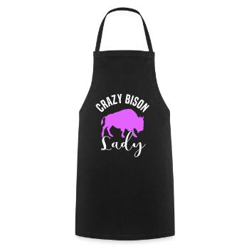 Buffalo Bison Ox Indian American - Cooking Apron - black - Front - AI Model Male 185 dark (185cm)
