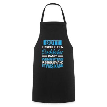 Gott Erschuf Dachdecker Handwerker Geschenk - Kochschürze - Schwarz - Vorne - AI Model Male 185 dark (185cm)
