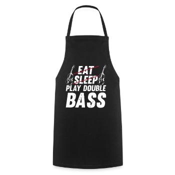 Contrebassiste - Eat Sleep Play Double Bass - Tablier de cuisine - noir - Devant - AI Model Male 185 dark (185cm)