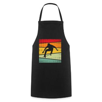 Skaten Retro - Kochschürze - Schwarz - Vorne - AI Model Male 185 dark (185cm)