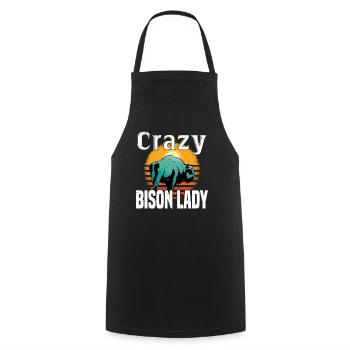 Buffalo Bison Ox Indian American - Cooking Apron - black - Front - AI Model Male 185 dark (185cm)