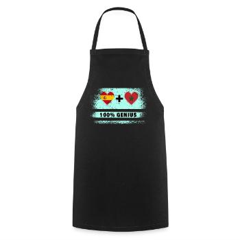 Spain and Morocco flag 100% genius - Cooking Apron - black - Front - AI Model Male 185 dark (185cm)