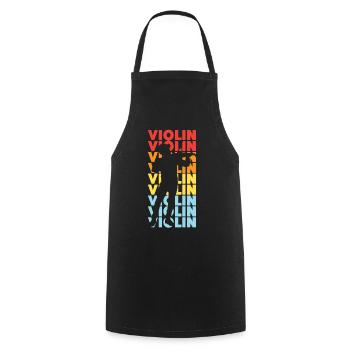 Violin Violinist Retro Vintage - Cooking Apron - black - Front - AI Model Male 185 dark (185cm)