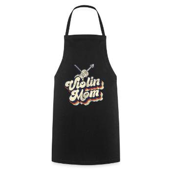 Violon Violoniste Maman Rétro Vintage - Tablier de cuisine - noir - Devant - AI Model Male 185 dark (185cm)