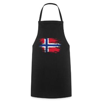Norwegen Flagge used - Kochschürze - Schwarz - Vorne - AI Model Male 185 dark (185cm)