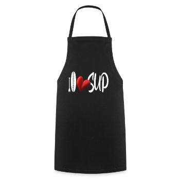 SUP Girl Stand Up Paddling Watersports - Cooking Apron - black - Front - AI Model Male 185 dark (185cm)