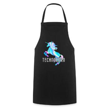 Technocorn Techno Rave Festival Electro Raver - Tablier de cuisine - noir - Devant - AI Model Male 185 dark (185cm)