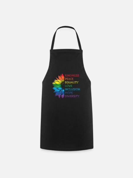 Peace Love Diversity Inclusion Equality Humanity - Kochschürze - Schwarz
