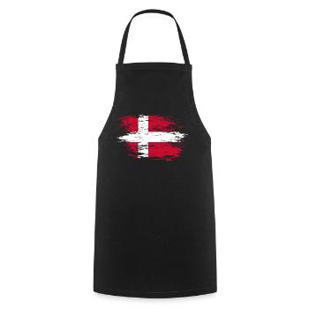 Drapeau du Danemark utilisé - Tablier de cuisine - noir - Devant - AI Model Male 185 dark (185cm)