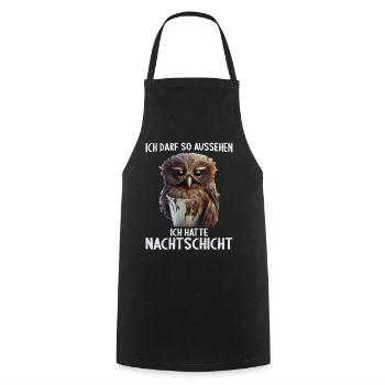 Nachtschicht Dienst Krankenschwester Pflegekraft - Kochschürze - Schwarz - Vorne - AI Model Male 185 dark (185cm)