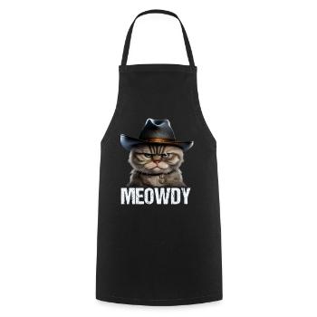 Meowdy Funny cat Meme for Cat Lovers - Kochschürze - Schwarz - Vorne - AI Model Male 185 dark (185cm)