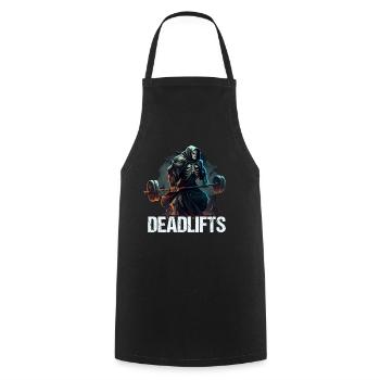 Deadlifts Gym Fitness Fun Workout - Cooking Apron - black - Front - AI Model Male 185 dark (185cm)