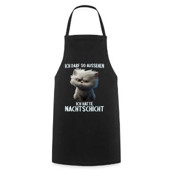 Nachtschicht Dienst Krankenschwester Pflegekraft - Kochschürze - Schwarz - Vorne - AI Model Male 185 dark (185cm)