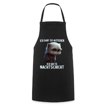 Nachtschicht Dienst Krankenschwester Pflegekraft - Kochschürze - Schwarz - Vorne - AI Model Male 185 dark (185cm)