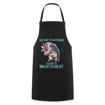Nachtschicht Dienst Krankenschwester Pflegekraft - Kochschürze - Schwarz - Vorne - AI Model Male 185 dark (185cm)