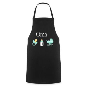 Oma 2023 Geburt Junge Vorlage personalisierbar - Kochschürze - Schwarz - Vorne - AI Model Male 185 dark (185cm)