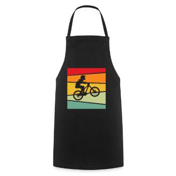Mountain Bike Retro - Cooking Apron - black - Front - AI Model Male 185 dark (185cm)
