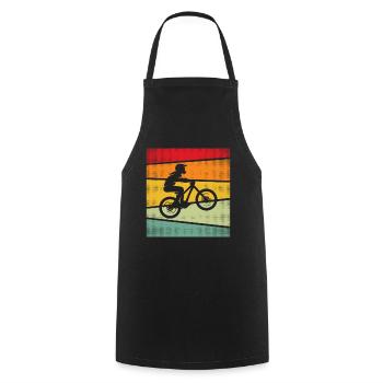 Mountain Bike Retro - Cooking Apron - black - Front - AI Model Male 185 dark (185cm)