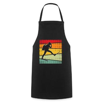 Tauchen Retro - Kochschürze - Schwarz - Vorne - AI Model Male 185 dark (185cm)