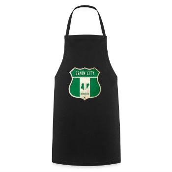 Design du drapeau des armoiries du Nigeria de - Tablier de cuisine - noir - Devant - AI Model Male 185 dark (185cm)