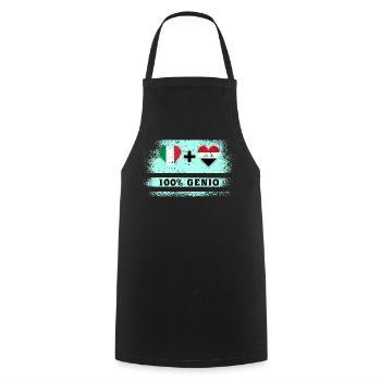 Italie et Irak 100% drapeau de génie - Tablier de cuisine - noir - Devant - AI Model Male 185 dark (185cm)