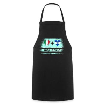 Italy and Israel 100% genius flag - Cooking Apron - black - Front - AI Model Male 185 dark (185cm)