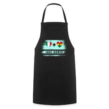 Italy and Ghana 100% Engineer Flag - Cooking Apron - black - Front - AI Model Male 185 dark (185cm)