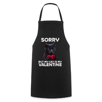 Désolé, mais mon chat est mon Valentin - Tablier de cuisine - noir - Devant - AI Model Male 185 dark (185cm)