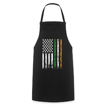 American Flag Patriotic St. Patrick's Day - Cooking Apron - black - Front - AI Model Male 185 dark (185cm)