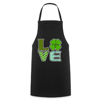 Love Clover Lucky St. Patrick’s Day Vibes - Tablier de cuisine - noir - Devant - AI Model Male 185 dark (185cm)