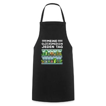 Medicine for Happiness Reptile Wildlife Animal Rescuer - Cooking Apron - black - Front - AI Model Male 185 dark (185cm)