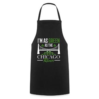 Je suis aussi vert que la Chicago River St. - Tablier de cuisine - noir - Devant - AI Model Male 185 dark (185cm)