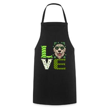 Love Cute Dog Animal Rights St. Patrick’s - Tablier de cuisine - noir - Devant - AI Model Male 185 dark (185cm)