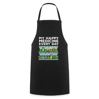 Medicine for Happiness Reptile Wildlife Animal Rescuer - Cooking Apron - black - Front - AI Model Male 185 dark (185cm)