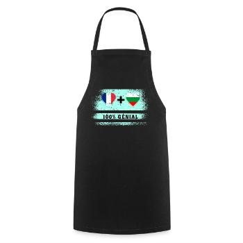 France et Bulgarie Drapeau 100% génial - Tablier de cuisine - noir - Devant - AI Model Male 185 dark (185cm)