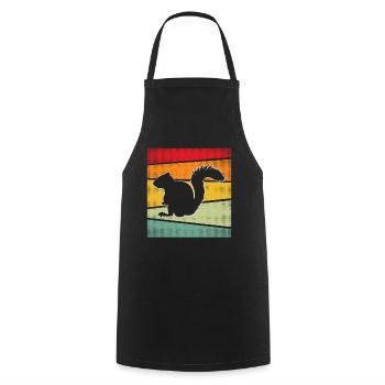 Squirrel retro - Cooking Apron - black - Front - AI Model Male 185 dark (185cm)
