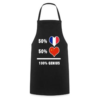 France and Vietnam 100% awesome design - Cooking Apron - black - Front - AI Model Male 185 dark (185cm)