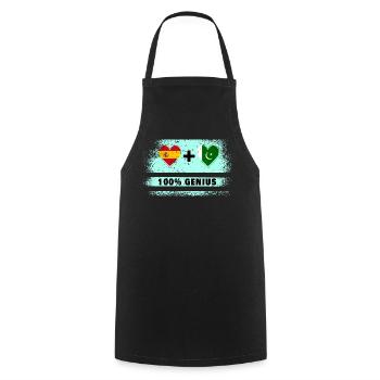 Spain and Pakistan flag 100% genius - Cooking Apron - black - Front - AI Model Male 185 dark (185cm)