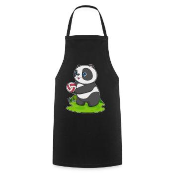 Panda Volleyballspieler Volleyball - Kochschürze - Schwarz - Vorne - AI Model Male 185 dark (185cm)